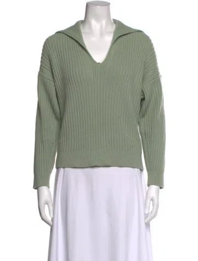 Pre-owned Ba&sh Wool V-neck Sweater In Green
