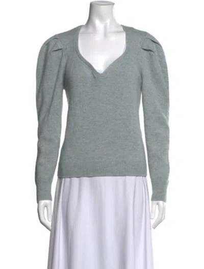 Pre-owned Ba&sh Wool V-neck Sweater In Green