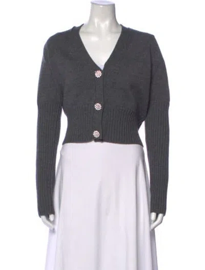 Pre-owned Ba&sh Wool V-neck Sweater In Grey