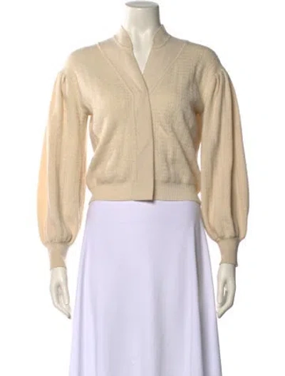 Pre-owned Ba&sh Wool V-neck Sweater In Neutral