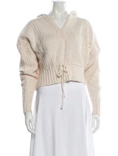 Pre-owned Ba&sh Wool V-neck Sweater In Neutral