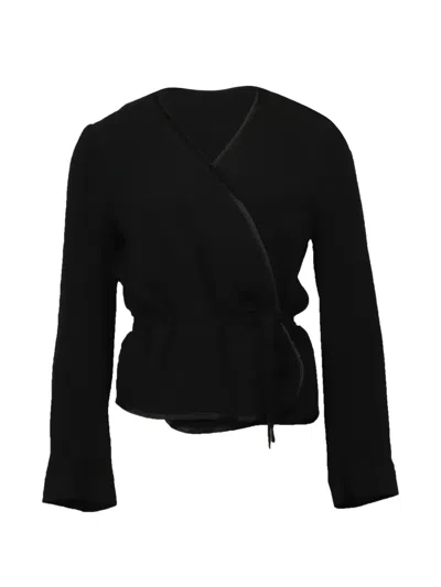 Pre-owned Ba&sh Wrap Top In Black