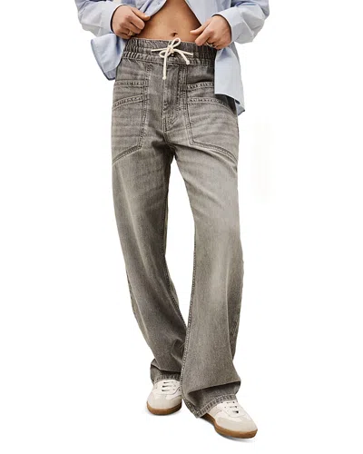 Ba&sh Ba & Sh Yima Drawstring Wide Leg Jeans In Grey In Gray