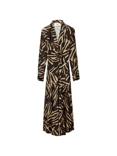 Ba&sh Zahira Animal-print Maxi Dress In Blue