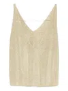 Ba&sh Zuani Lurex V-neck Top In Gold