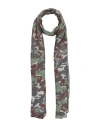 B.a. Printed Artworks B. A. Printed Artworks Woman Scarf Military Green Size - Modal, Cashmere In Green