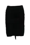 Ba&sh Asymmetric Skirt In Black Goatskin Leather In Black
