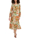 Ba&sh 3/4-sleeve Midi Dress In Multi