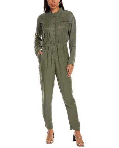 Ba&sh Anissa Pleated Utility Jumpsuit In Green
