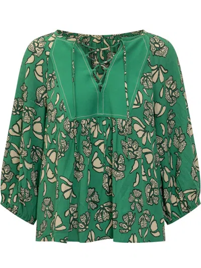 Ba&sh Aura Blouse In Green