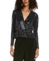 Ba&sh Women's Sequin Embellished Plunging Blouse In Black