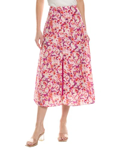 Ba&sh Ba & Sh Button Front Midi Skirt In Fuchsia