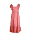Ba&sh Ba & Sh Byrd Broderie Anglaise Midi Dress In Pink Cotton In Pink