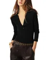 Ba&sh Ba & Sh Campbell Deep V Top In Black