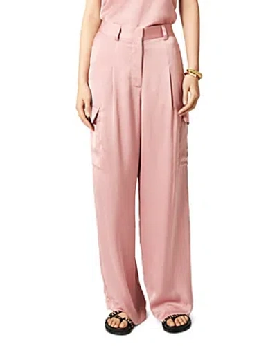 Ba&sh Cary Satin Straight-leg Cargo Pants In Old Pink