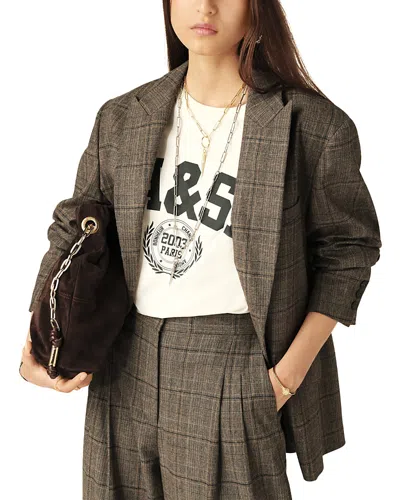 Ba&sh Ba & Sh Ceecee Plaid Blazer In Brown
