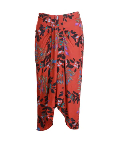 Ba&sh Ba & Sh Christo Midi Skirt In Floral Print Viscose In Red