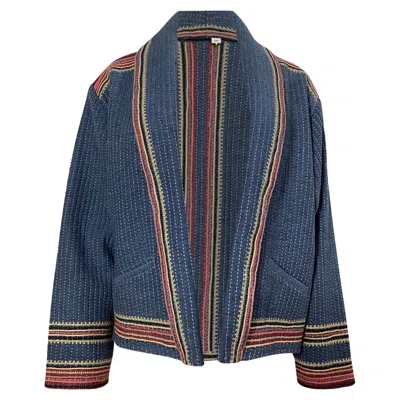 Ba&sh Ba & Sh Ciago Striped Jacket In Blue Cotton