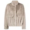Ba&sh Paros Faux-fur Cropped Jacket In Grey