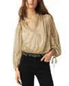 Ba&sh Ba & Sh Curtis Bishop Sleeve Blouse In Gold