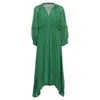 Ba&sh Ba & Sh Cyana Printed Midi Dress In Green Polyester In Green