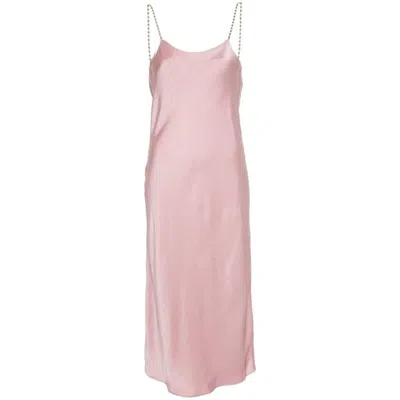 Ba&sh Cleo Satin Midi Dress In Pink