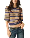 Ba&sh Farfaela Short Sleeve Sweater In Multico In Multicolor