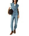 Ba&sh Figo Sleeveless Jumpsuit In Denim In Light Used Blue