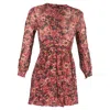 Ba&sh Ba & Sh Floral Printed Mini Long Sleeve Dress In Multicolor Viscose In Multi