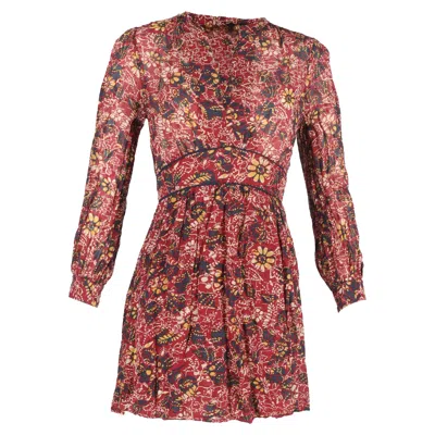 Ba&sh Ba & Sh Floral Printed Mini Long Sleeve Dress In Multicolor Viscose