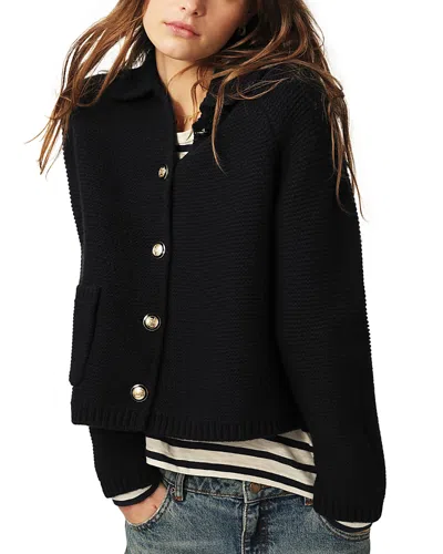 Ba&sh Ba & Sh Gabriel Button Front Cardigan In Navy