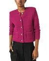 Ba&sh Ba & Sh Gaspard Crewneck Cardigan Sweater In Fuchsia