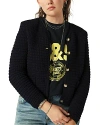 Ba&sh Ba & Sh Gaspard Crewneck Cardigan Sweater In Marine