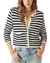 Ba&sh Ba & Sh Gaspard Crewneck Cardigan Sweater In Off White/black