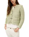 Ba&sh Ba & Sh Gaspard Crewneck Cardigan Sweater In Sage