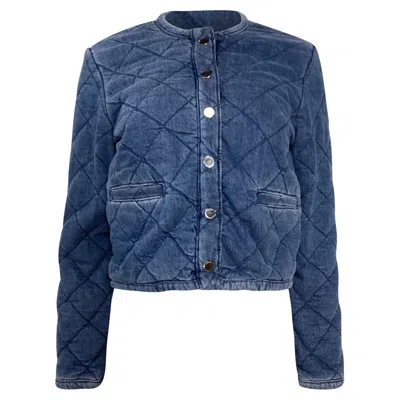 Ba&sh Ba & Sh Gibus Quilted Denim Jacket In Blue Cotton