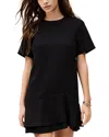 Ba&sh Ilona Short Sleeve Mini Dress In Black In Night Blue