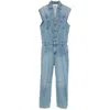 Ba&sh Figo Sleeveless Jumpsuit In Denim In Blue