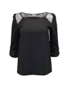 Ba&sh Ba & Sh Lace-trim Top In Grey Polyester In Black
