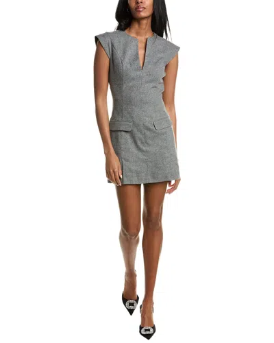Ba&sh Dornelle Split Neck Dress In Grey