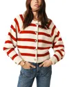 Ba&sh Ba & Sh Massimo Round Neck Cardigan Sweater In Red