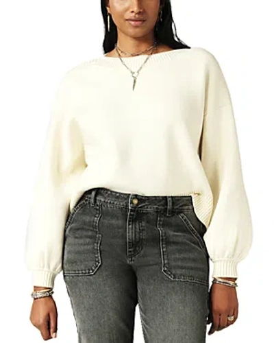 Ba&sh Ba & Sh Mateo Pullover Button Shoulder Sweater In White