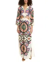 Ba&sh Cut-out Floral-print Long Dress In Multi
