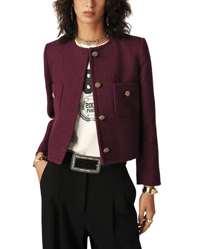 Ba&sh Ba & Sh Meredith Cropped Boxy Jacket In Burgundy