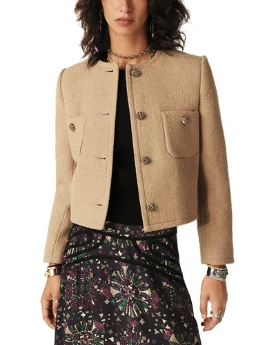 Ba&sh Ba & Sh Meredith Cropped Boxy Jacket In Camel