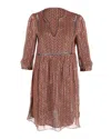 Ba&sh Ba & Sh Mesh Sleeves Mini Dress In Orange Print Viscose In Orange