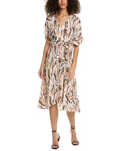 Ba&sh Tabb Printed Crepe Midi Wrap Dress In Pink