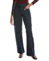 Ba&sh Moloy Monogram-jacquard Straight-leg Trousers In Blue