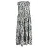 Ba&sh Ba & Sh Printed Midi Strapless Tiered Dress In Multicolor Viscose In Multi