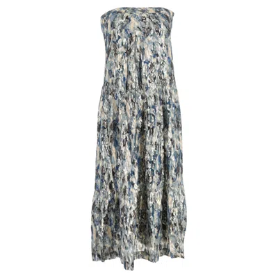Ba&sh Ba & Sh Printed Midi Strapless Tiered Dress In Multicolor Viscose